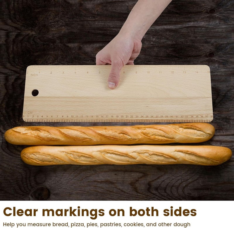 LAINIUTE Premium Oversized Beech Wood Flipping Board for Baking of French Breads, Loaves and Ciabatta, Keep Dough in Shape - Image 2